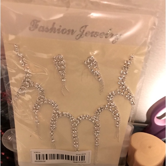 Cute wedding 2pcs set,party, evening out Beautiful rhinestones - Picture 1 of 2